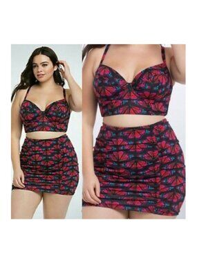 Torrid Butterfly Bikini Swimsuit Size 4 Bottom and Size 3 Top